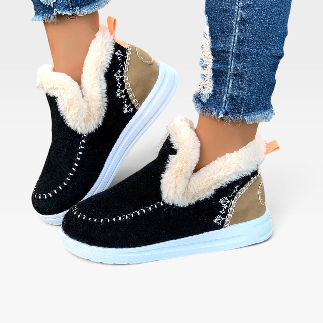 Clarissa | Plush Wool Felt Winter Ankle Boots Women