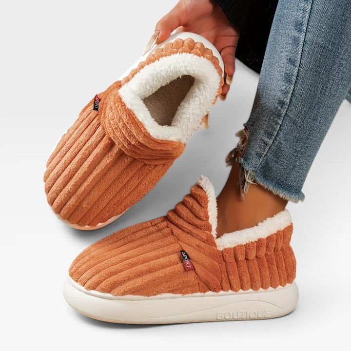 Millicent | Cozy Fleece-Lined Corduroy Slipper Boots Women