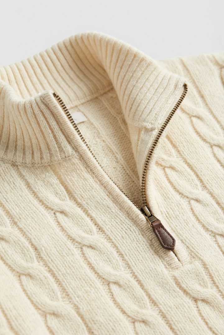 Men's Cable Knit Half Zip Sweater