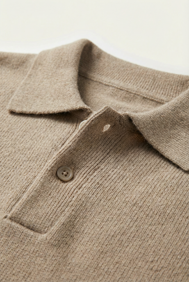 Marcus | Relaxed Knitted Polo Jumper for Men's Smart Casual Knitwear