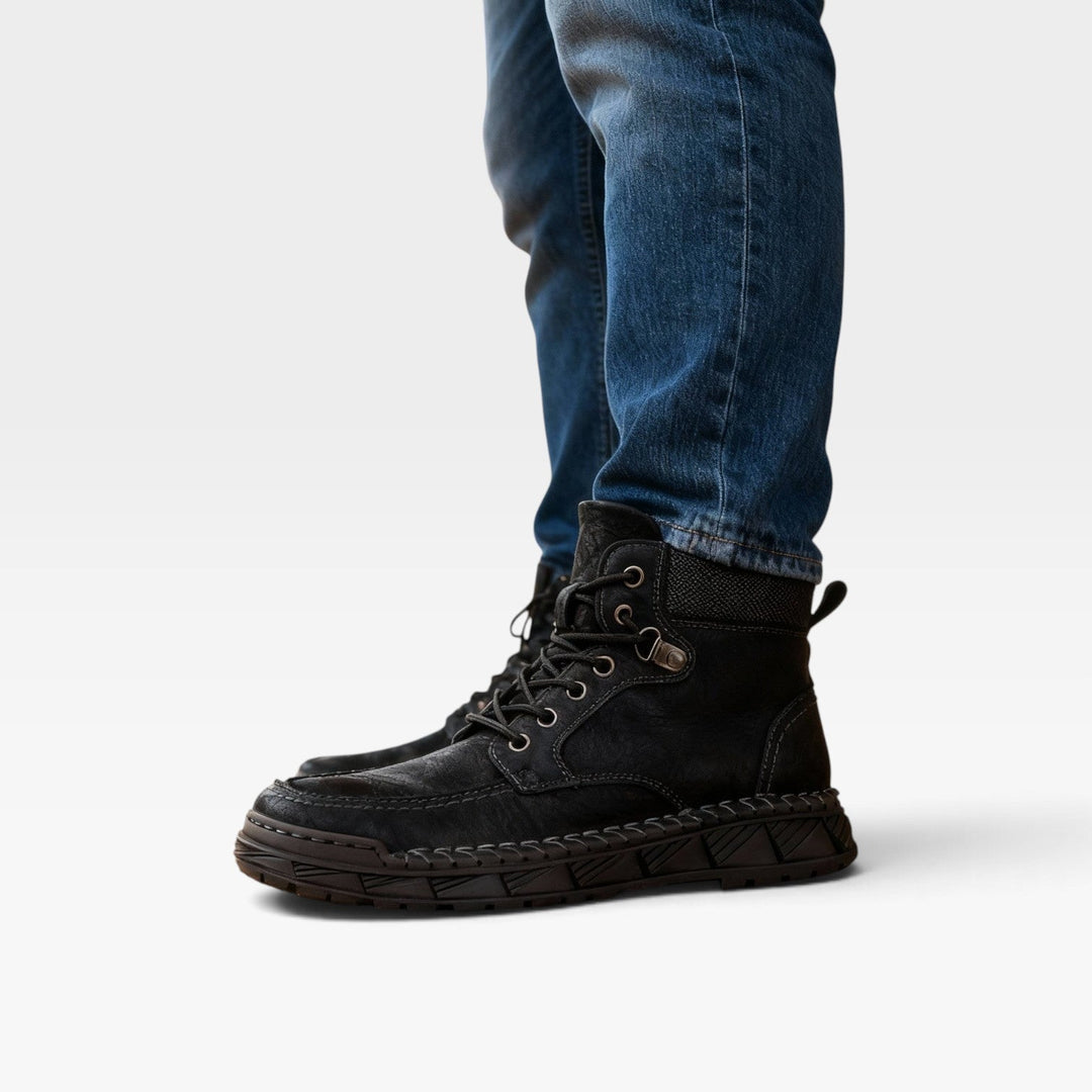 Laurence | Rugged Suede Lace-Up Ankle Boots