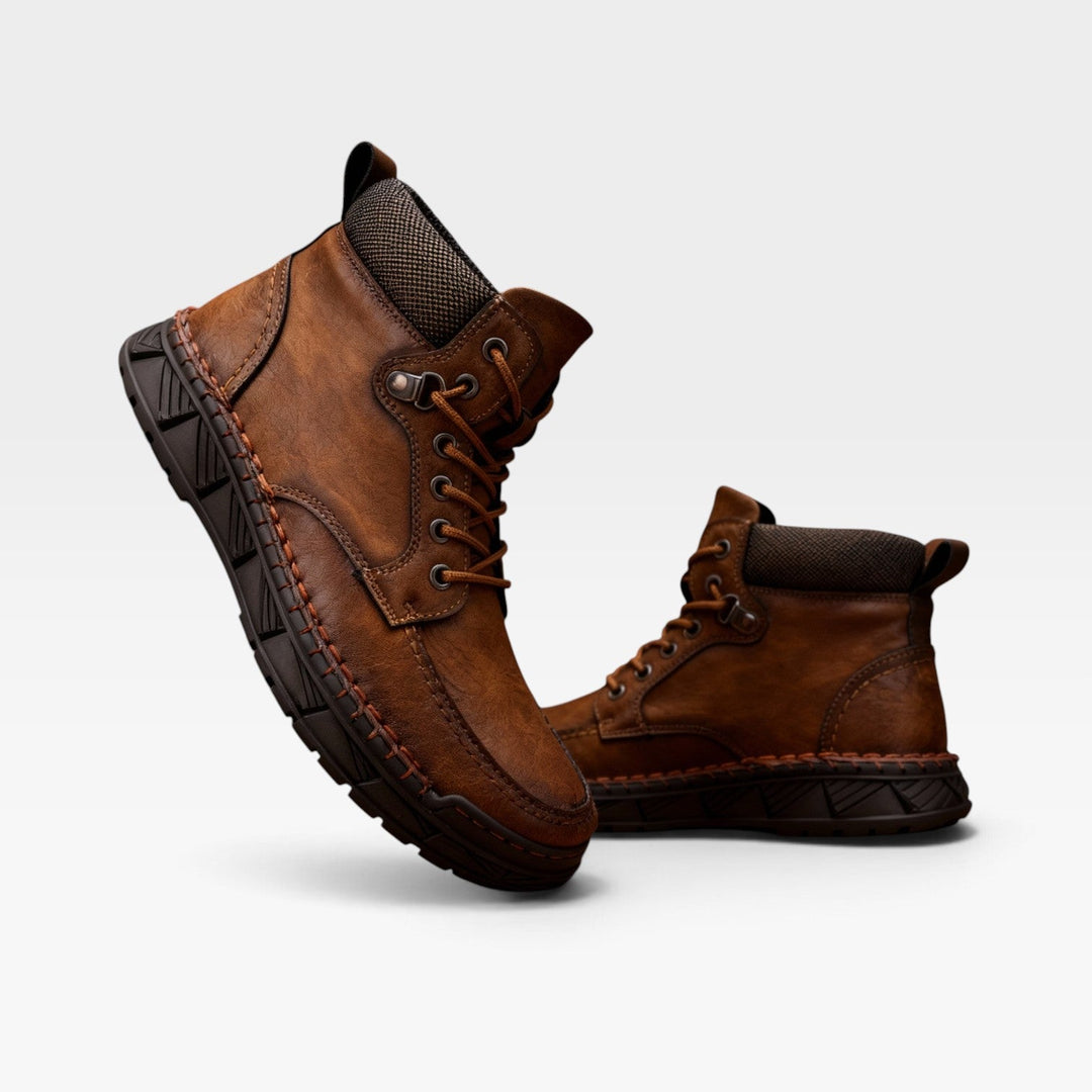 Laurence | Rugged Suede Lace-Up Ankle Boots