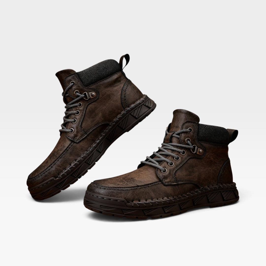 Laurence | Rugged Suede Lace-Up Ankle Boots