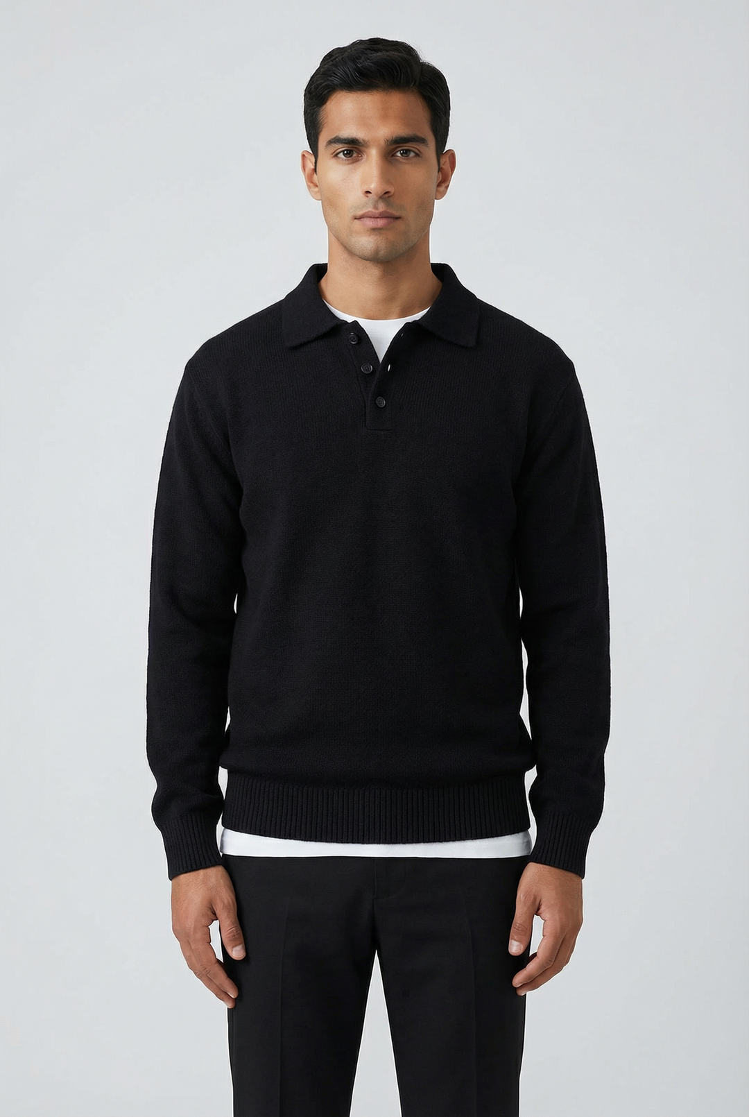Marcus | Relaxed Knitted Polo Jumper for Men's Smart Casual Knitwear