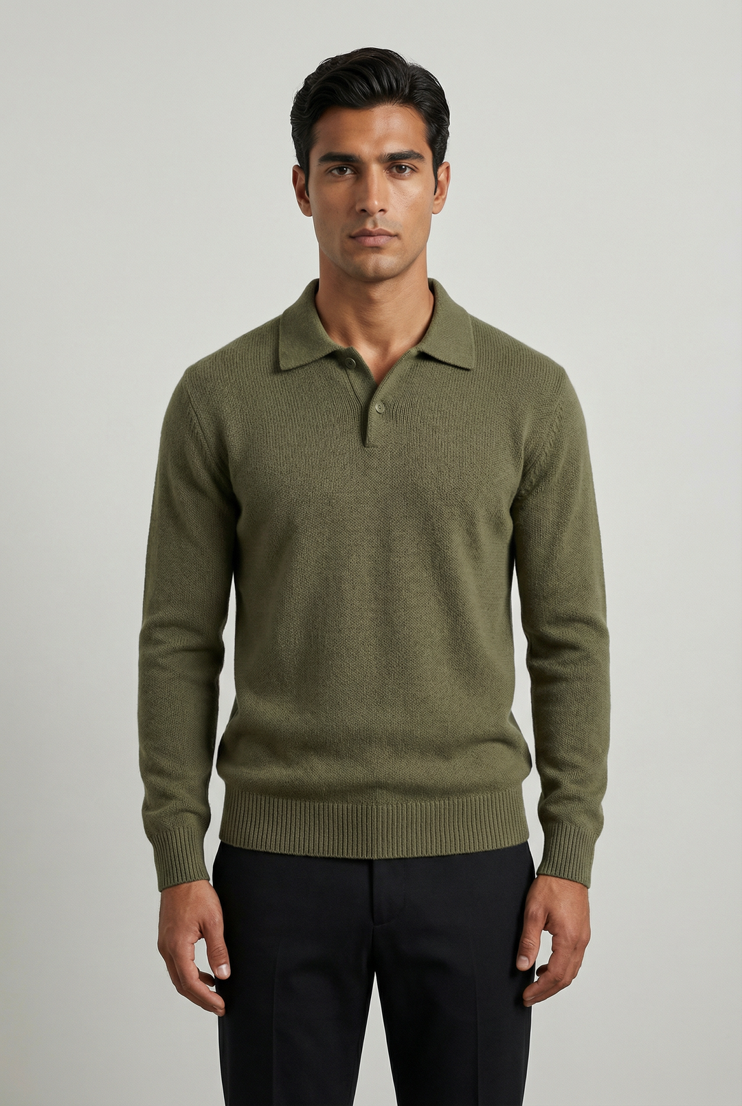 Marcus | Relaxed Knitted Polo Jumper for Men's Smart Casual Knitwear