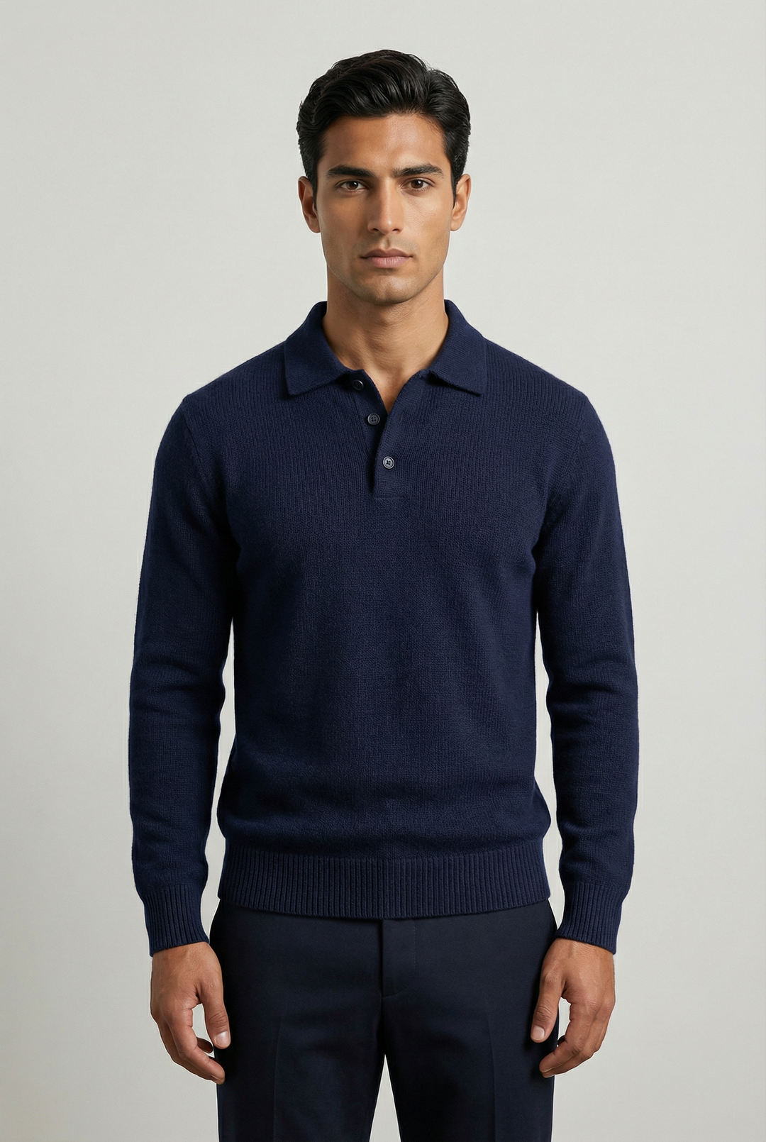 Marcus | Relaxed Knitted Polo Jumper for Men's Smart Casual Knitwear