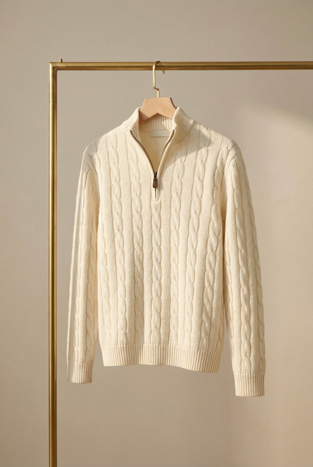 Men's Cable Knit Half Zip Sweater