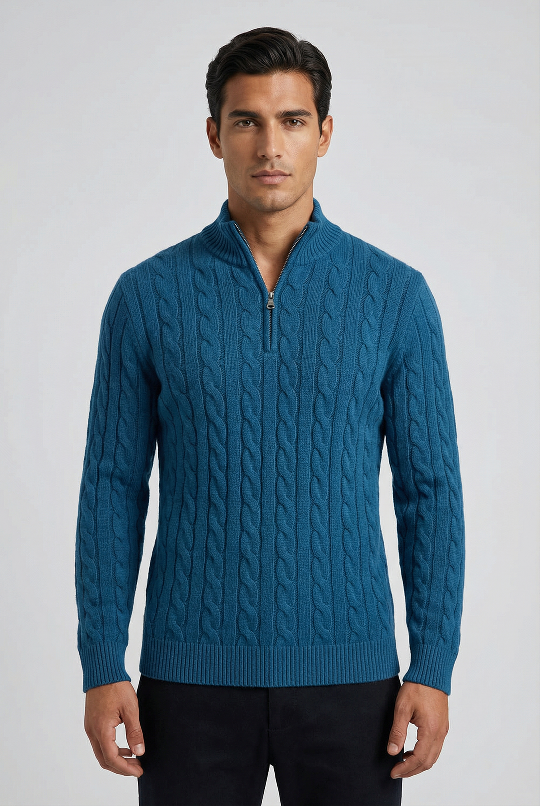 Men's Cable Knit Half Zip Sweater