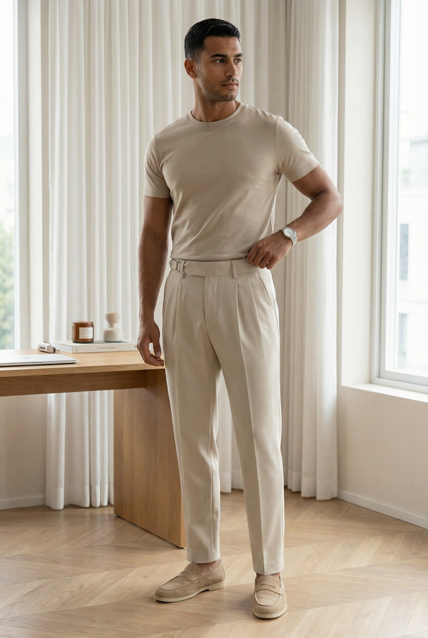 Men's Tailored Smart Pleated Trousers