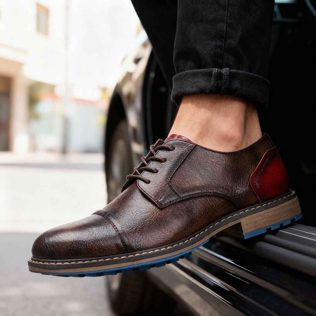 Carver | Refined Cap Toe Derby Shoes for Men