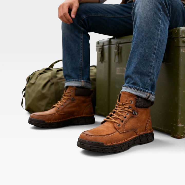 Laurence | Rugged Suede Lace-Up Ankle Boots