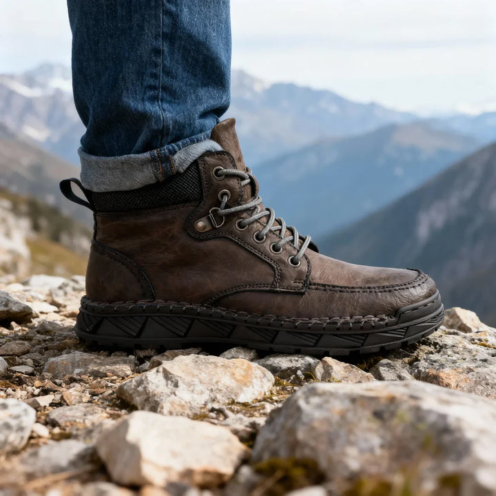 Laurence | Rugged Suede Lace-Up Ankle Boots