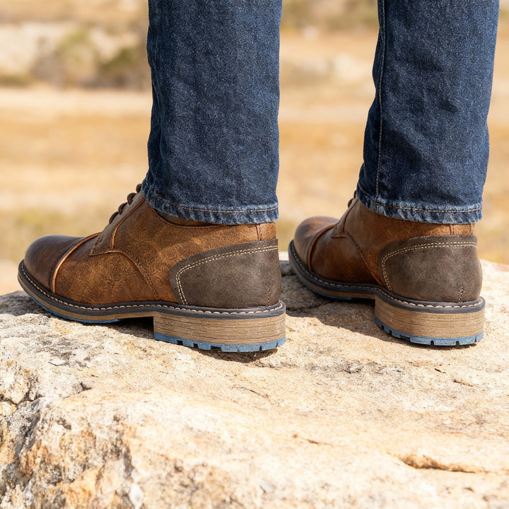 Carver | Refined Cap Toe Derby Shoes for Men