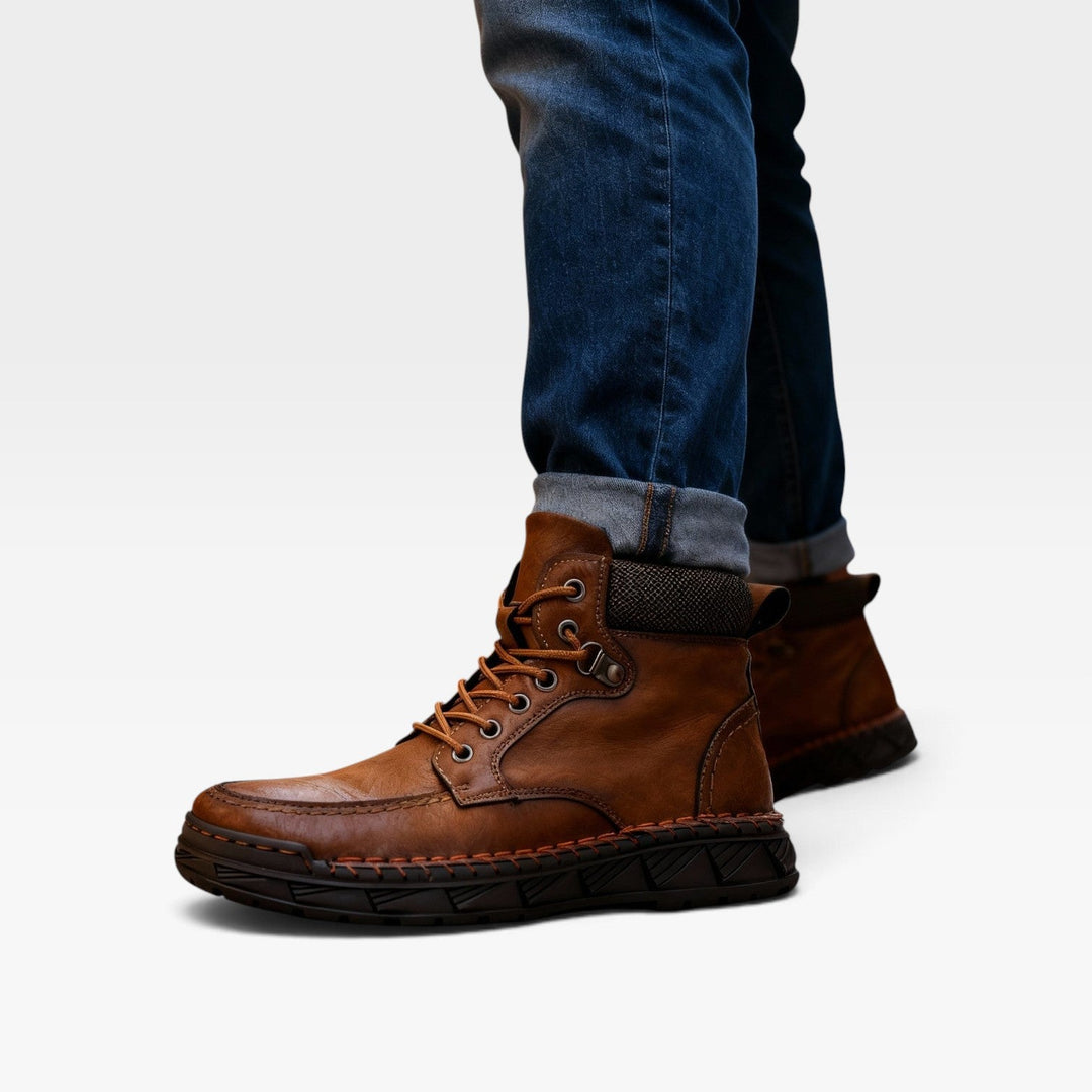 Laurence | Rugged Suede Lace-Up Ankle Boots