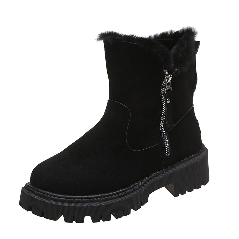 Celestine | Luxurious Faux-Fur Ankle Boots Women Suede-Look