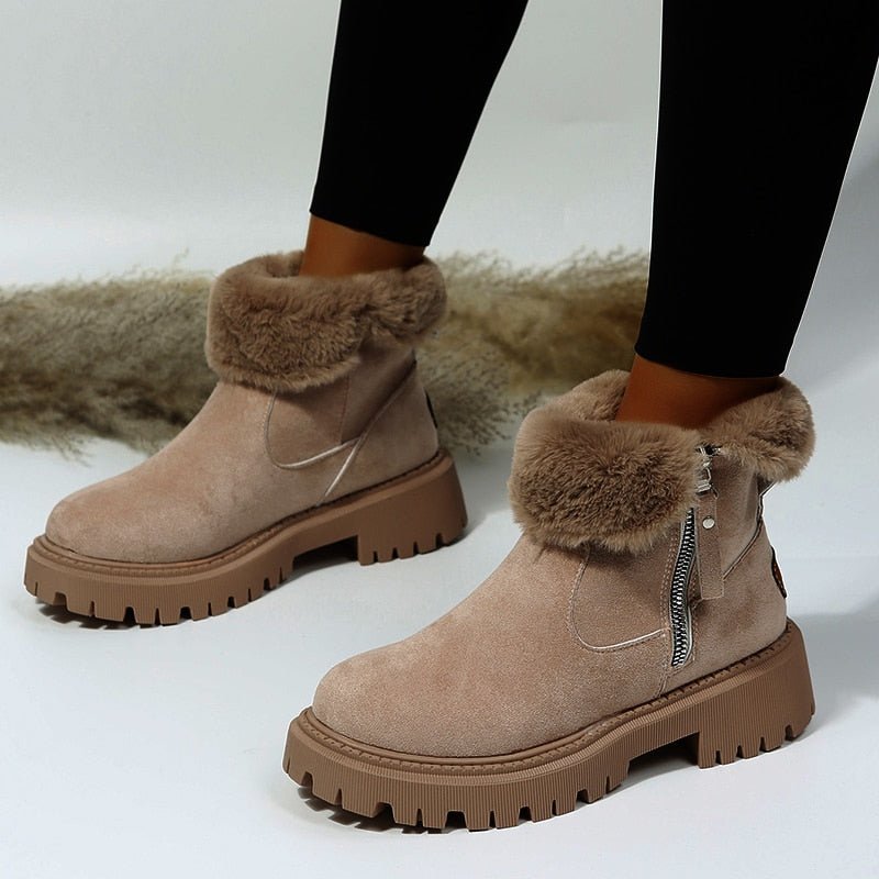 Celestine | Luxurious Faux-Fur Ankle Boots Women Suede-Look