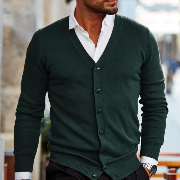 Ambrose | Elegant V-Neck Button Cardigan for Men