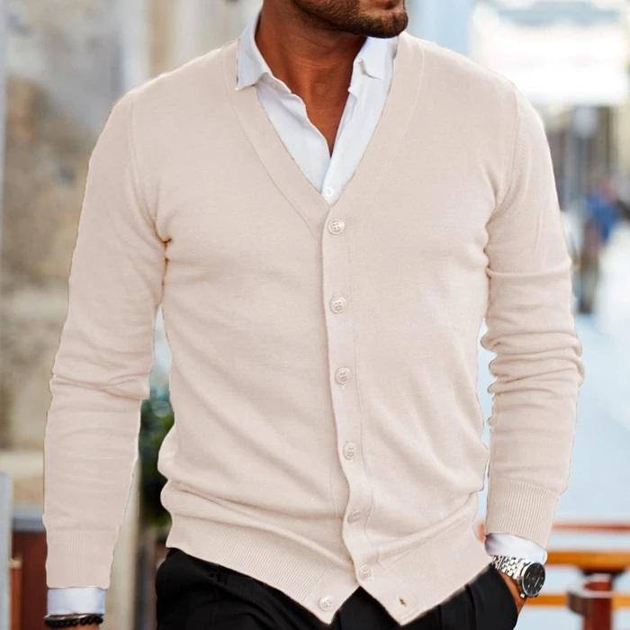 Ambrose | Elegant V-Neck Button Cardigan for Men