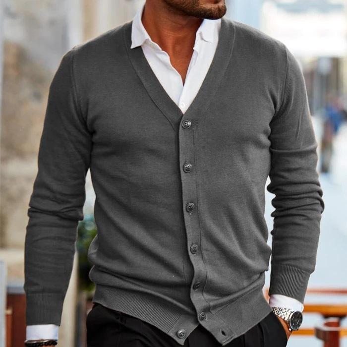 Ambrose | Elegant V-Neck Button Cardigan for Men