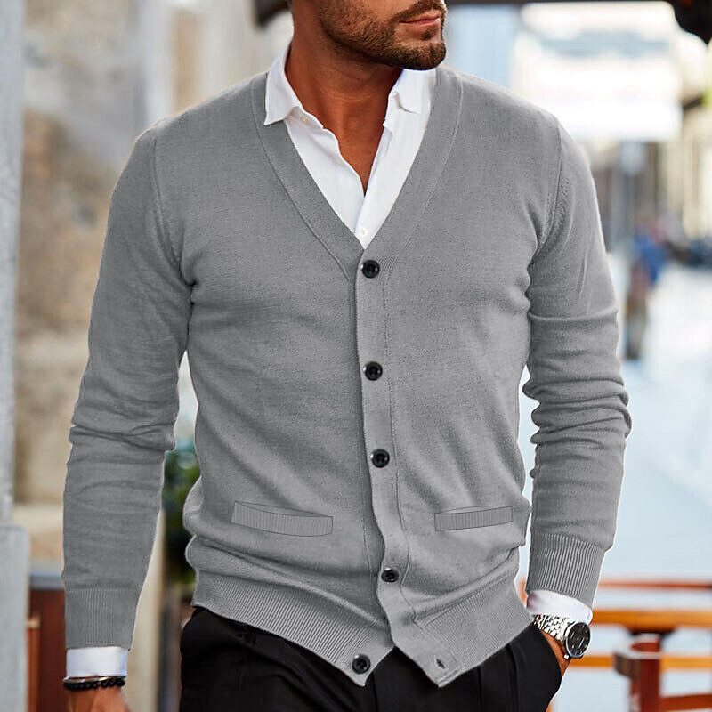 Ambrose | Elegant V-Neck Button Cardigan for Men