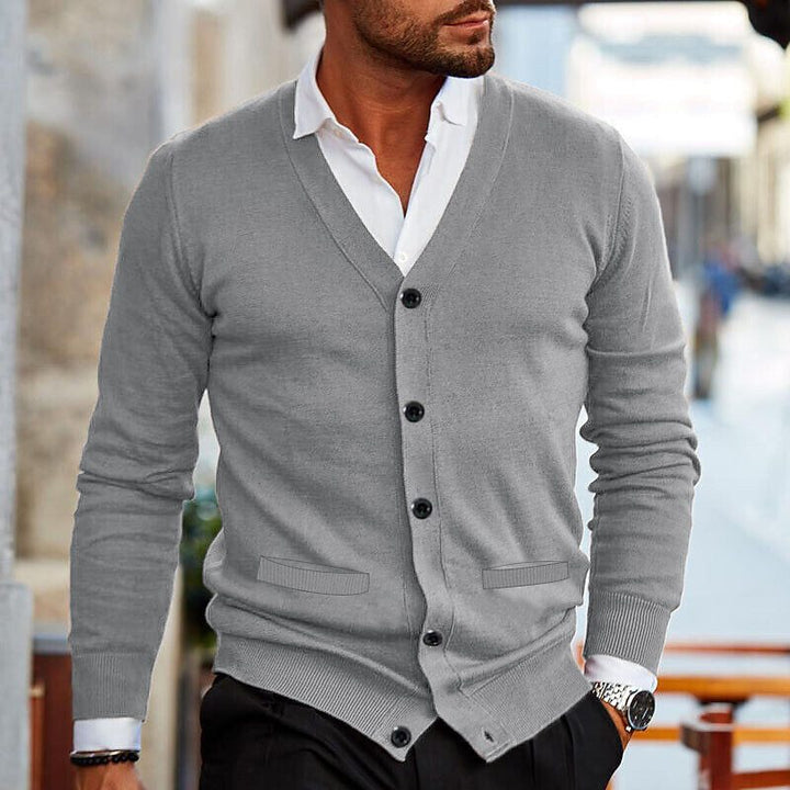 Ambrose | Elegant V-Neck Button Cardigan for Men