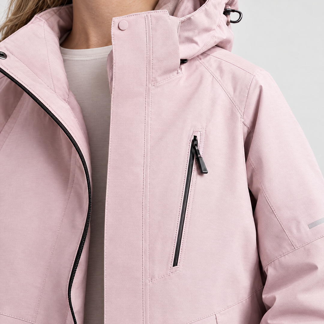 Thea Hooded Windbreaker Jacket – Pink – detail