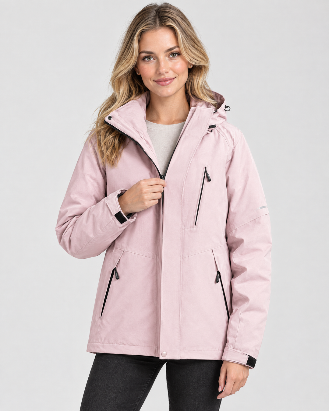 Thea Hooded Windbreaker Jacket – Pink – hero