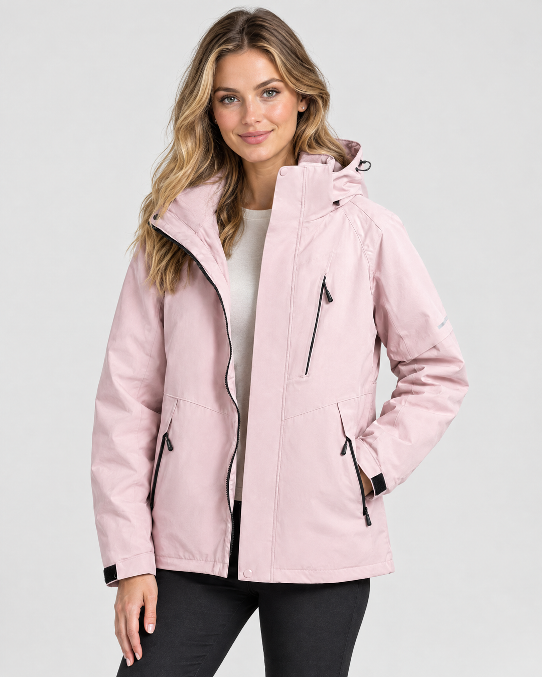 Thea Hooded Windbreaker Jacket – Pink – silhouette