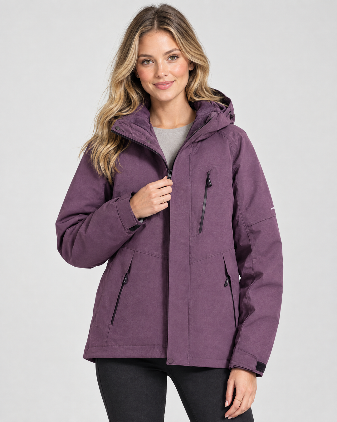Thea Hooded Windbreaker Jacket – Purple – hero