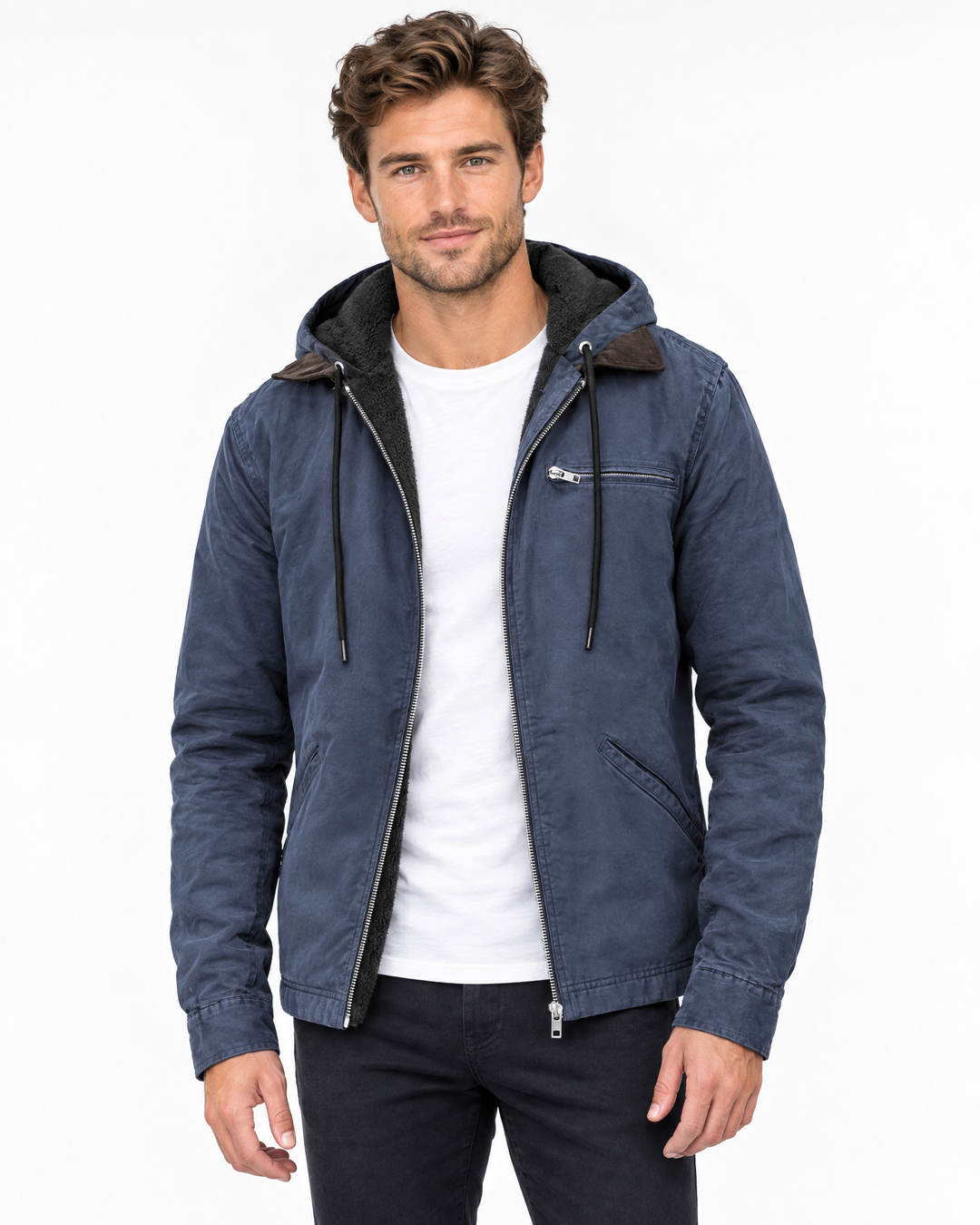 Aldous Classic Hooded Field Jacket - Navy - hero