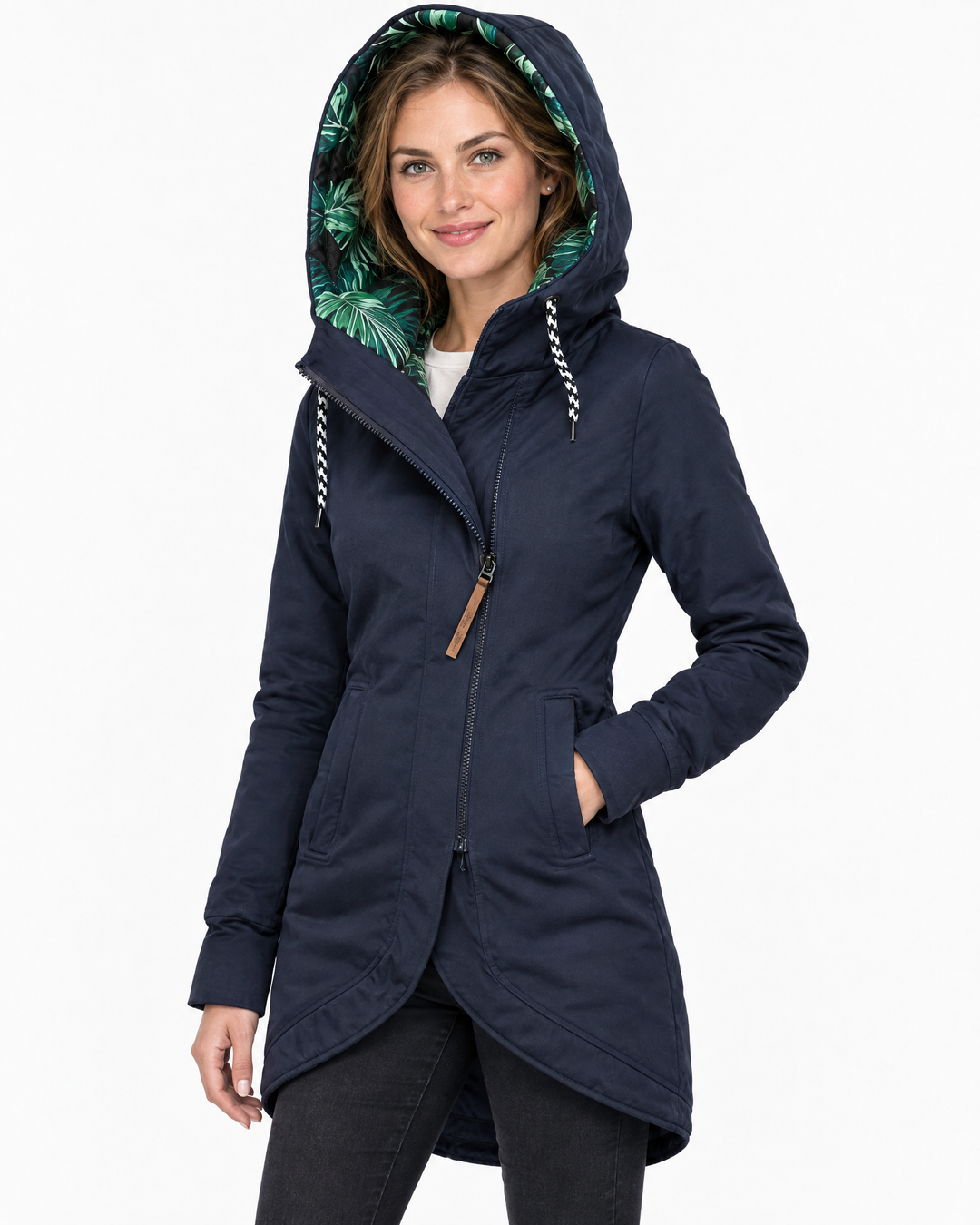 Bianca Warm Hooded Winter Jacket - Blue - alternate