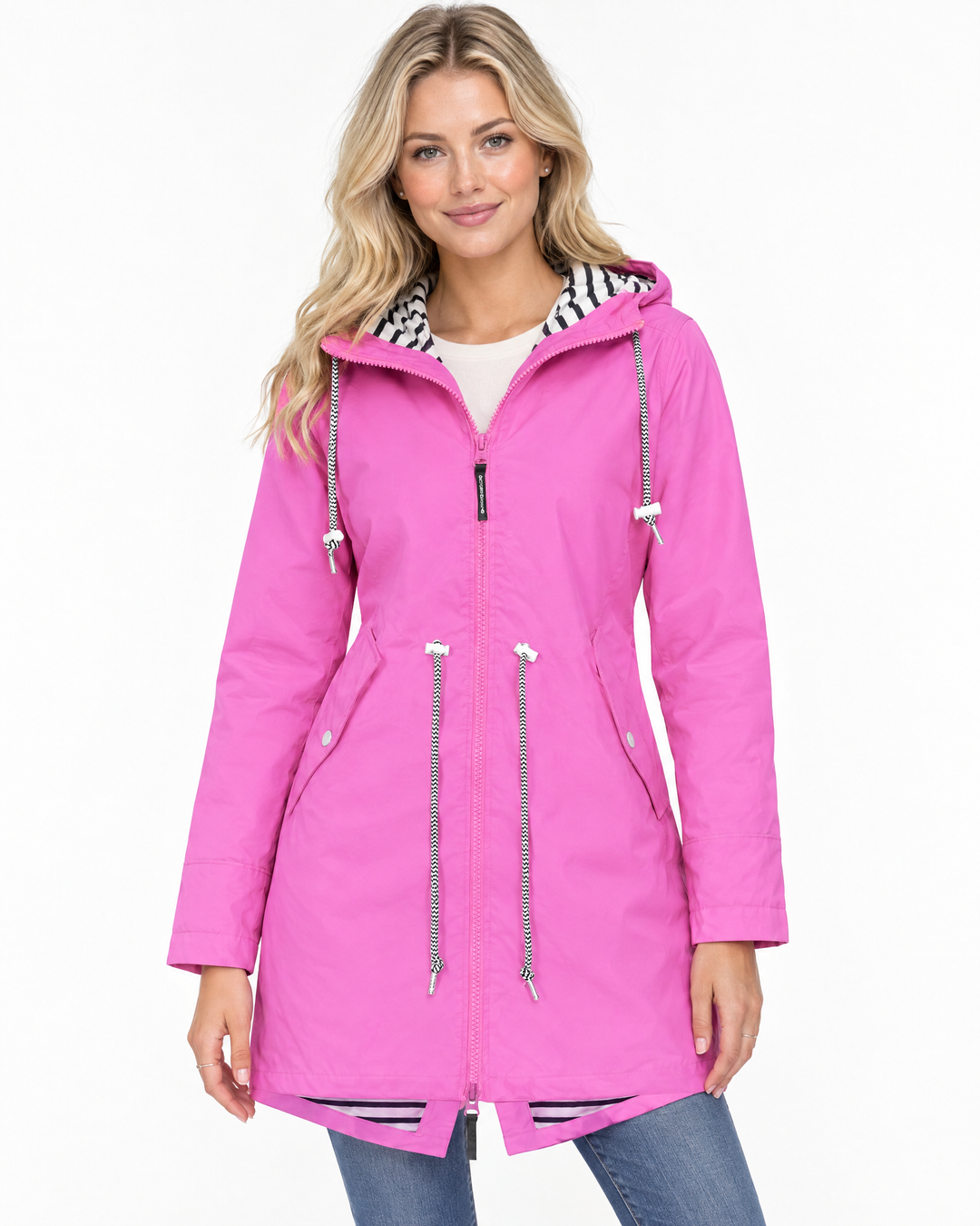 Carys Practical Hooded Waterproof Rain Coat - Pink - hero