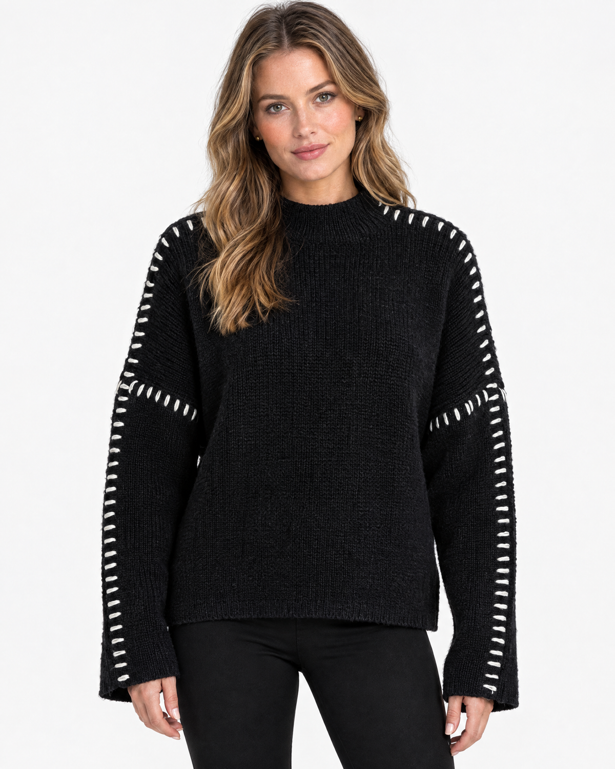 Dionne | Relaxed Contrast-Stitch Womens Jumper