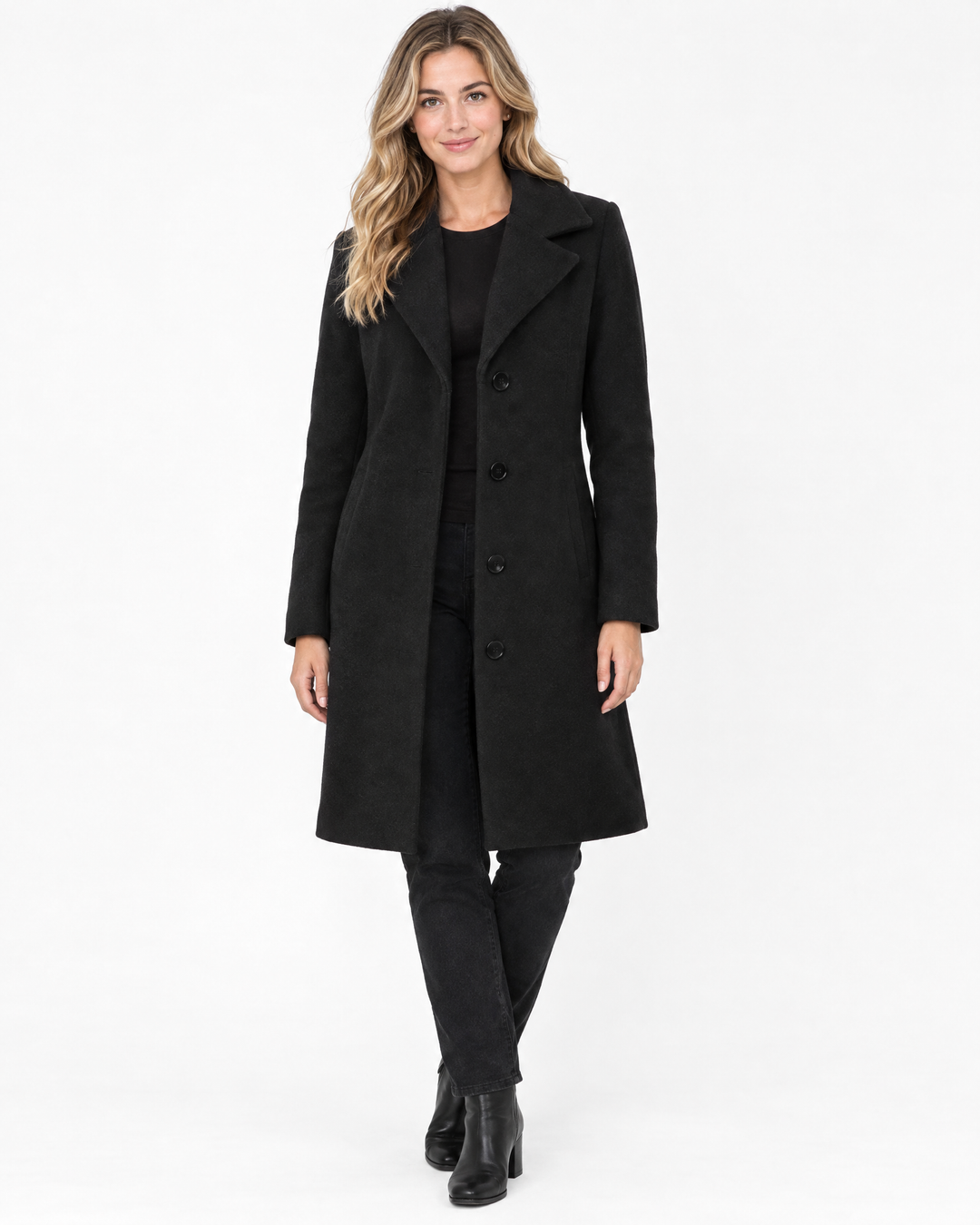 Eleanor Wool Pea Coat Black