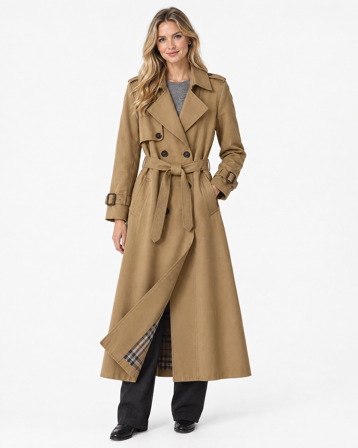 Aurelia | Timeless Double-Breasted Belted Trench Coat