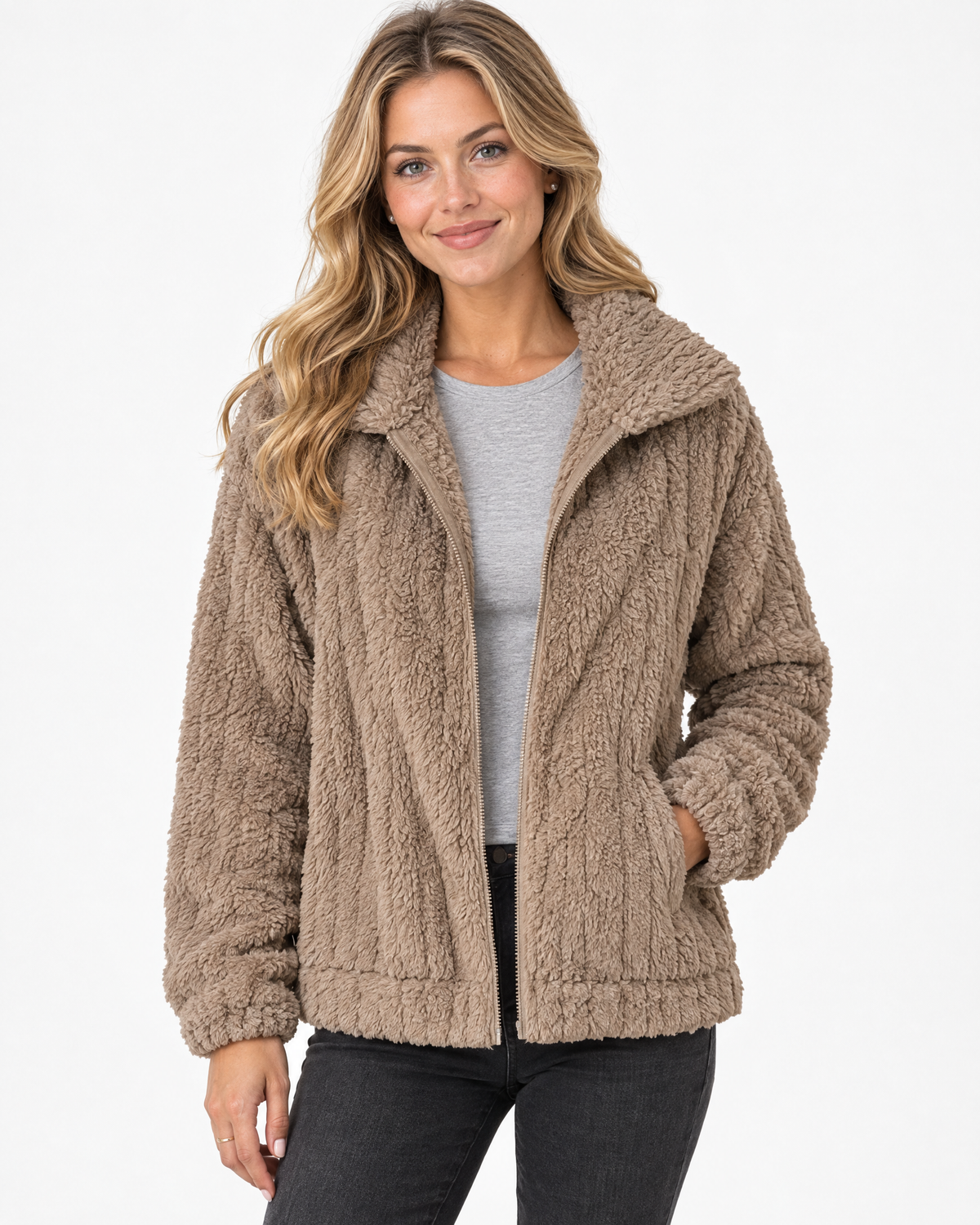 Beatrix | Relaxed Sherpa Fleece Lapel-Collar Winter Jacket