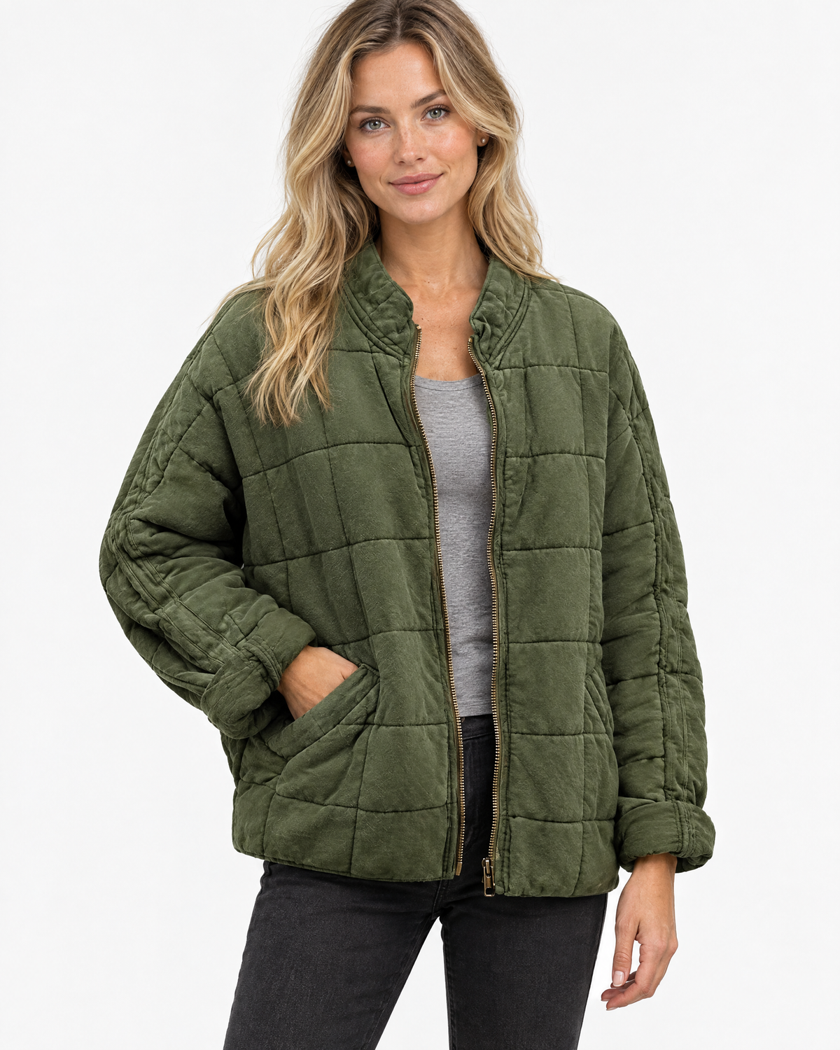 Adeline | Relaxed Oversized Quilted Bomber Jacket
