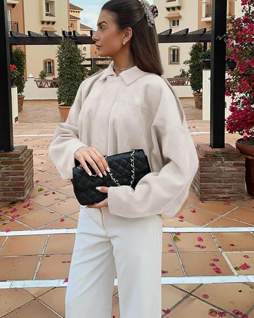 Antonia | Relaxed Faux Suede Bomber Jacket