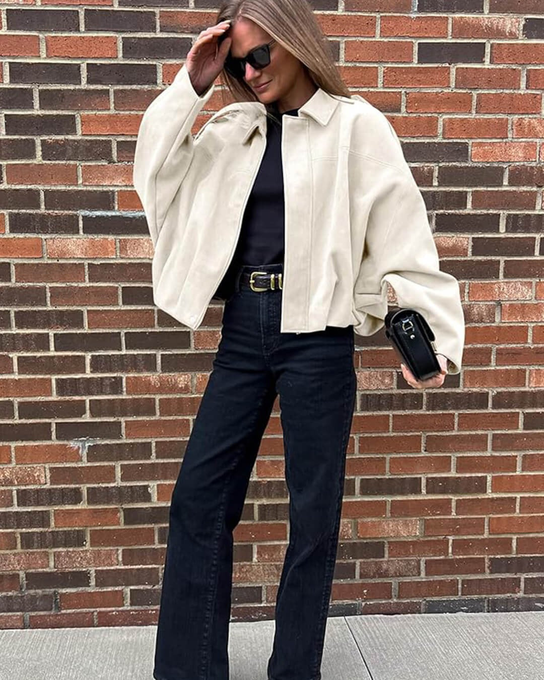 Antonia | Relaxed Faux Suede Bomber Jacket