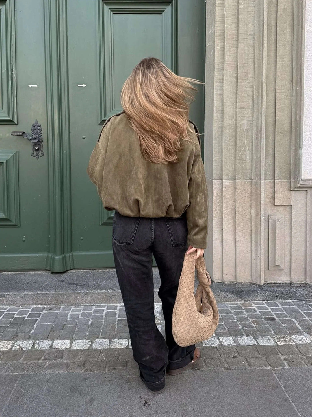 Antonia | Relaxed Faux Suede Bomber Jacket