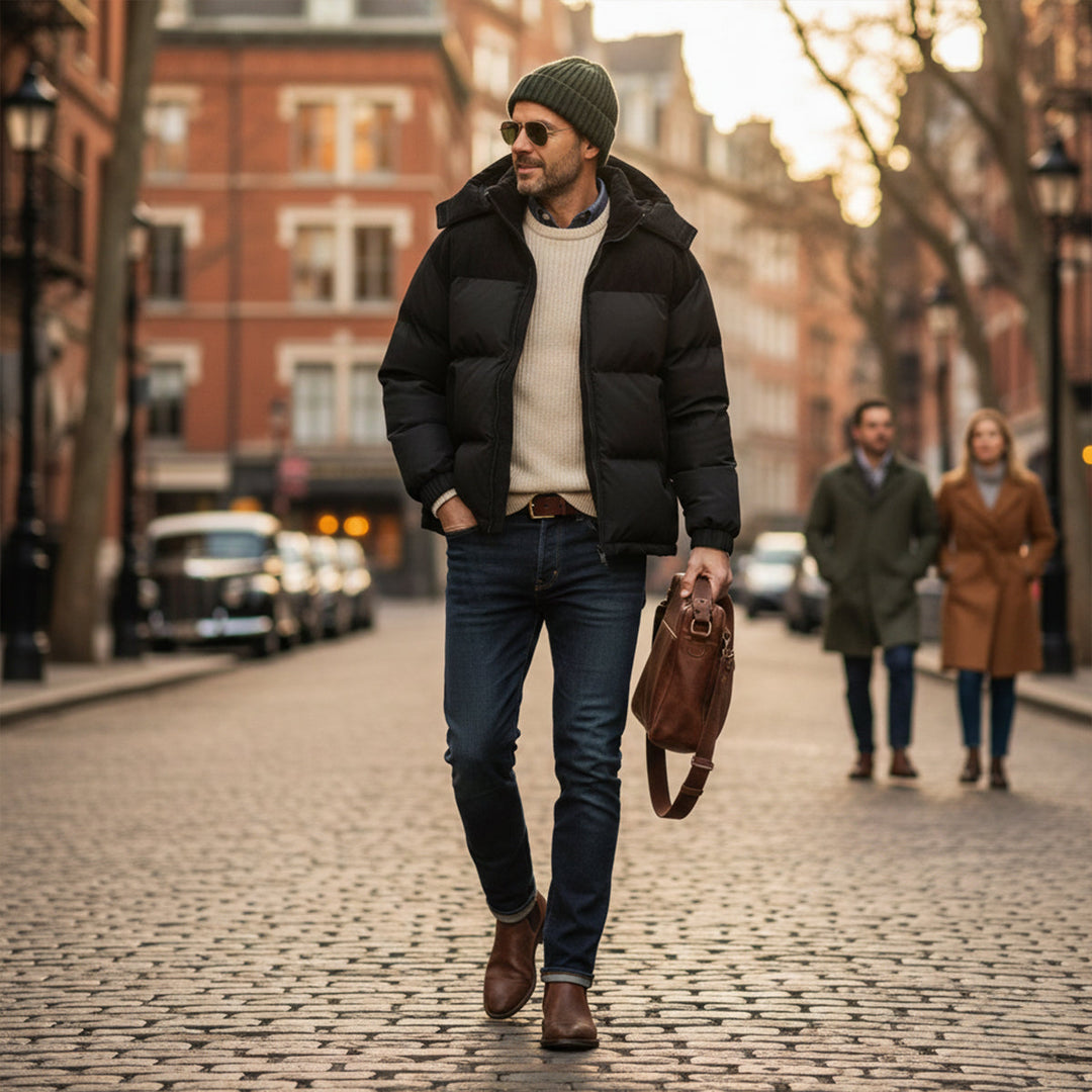 Ashby | Bold Hooded Corduroy Puffer Jacket