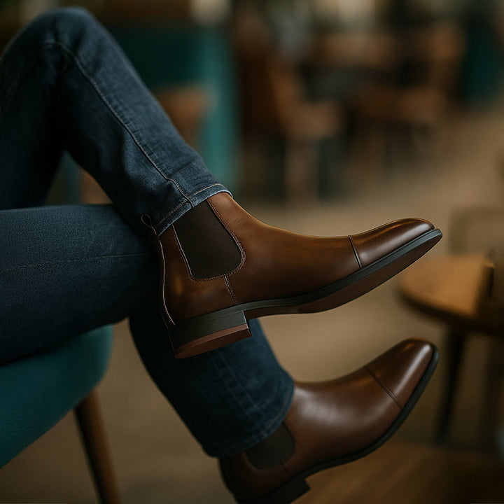 Carlisle | Sleek Cap Toe Chelsea Ankle Boots