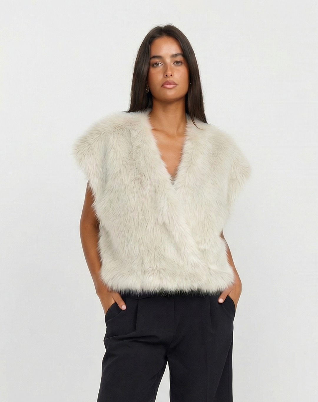 Leonora | Chic Faux Fur Gilet Wrap Vest For Women