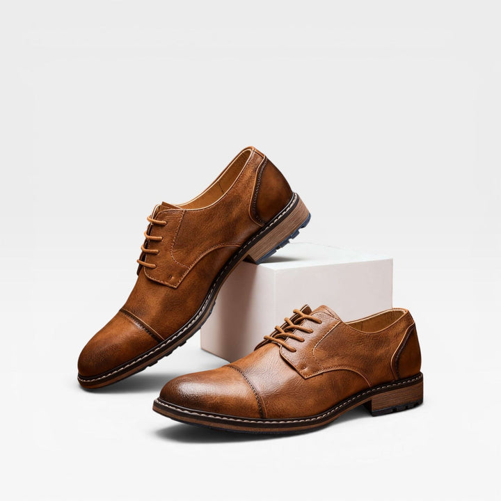 Carver | Refined Cap Toe Derby Shoes for Men