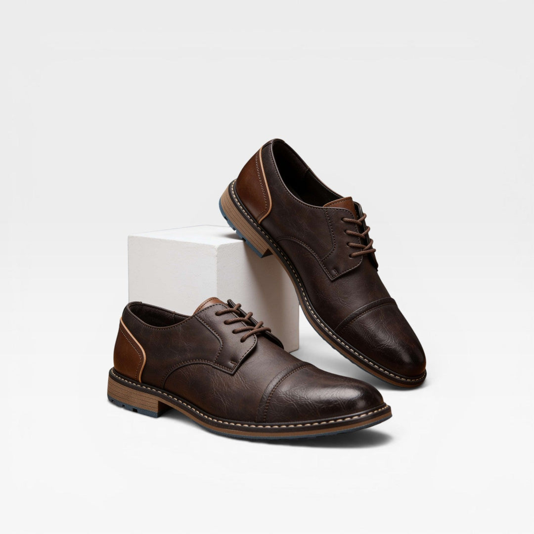 Carver | Refined Cap Toe Derby Shoes for Men