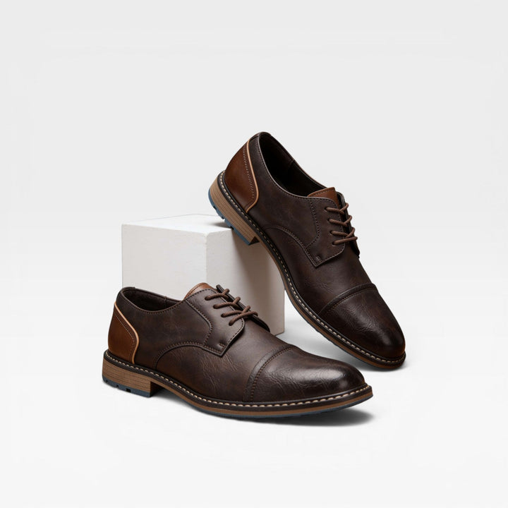 Carver | Refined Cap Toe Derby Shoes for Men