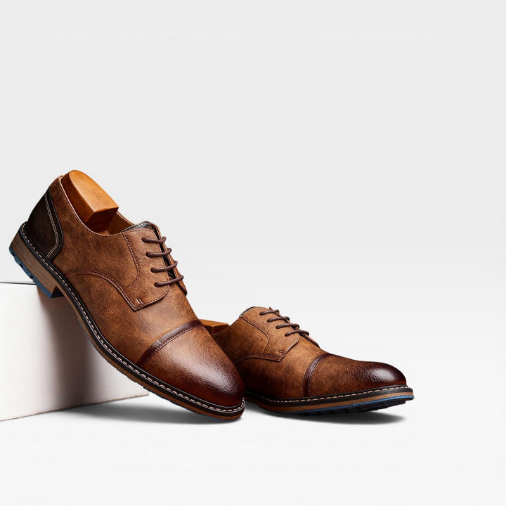 Carver | Refined Cap Toe Derby Shoes for Men