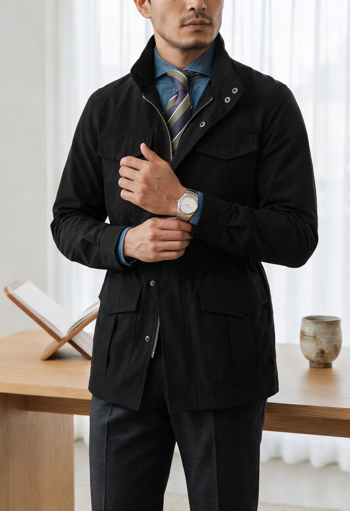 Sebastian | Rugged Field Jacket with Utility Pockets for Men's Outerwear