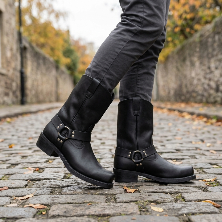 Bertie | Rugged Harness Cowboy Mens Boots