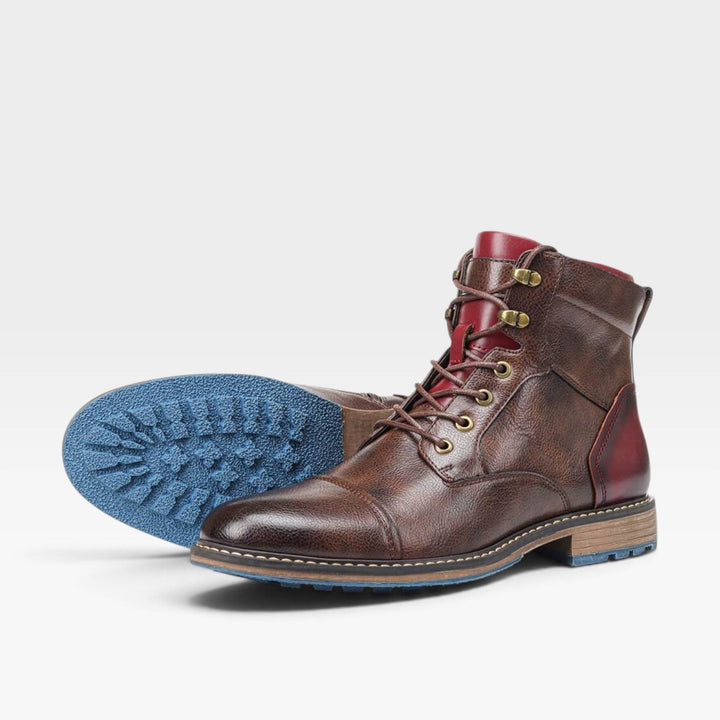 Aubrey | Sharp Contrast Sole Leather Ankle Boots